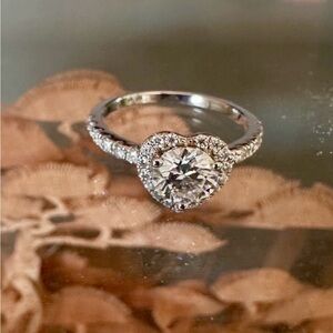 1.64ct Moissanite Heart 18k
White Gold Plated Sterling Silver Ring